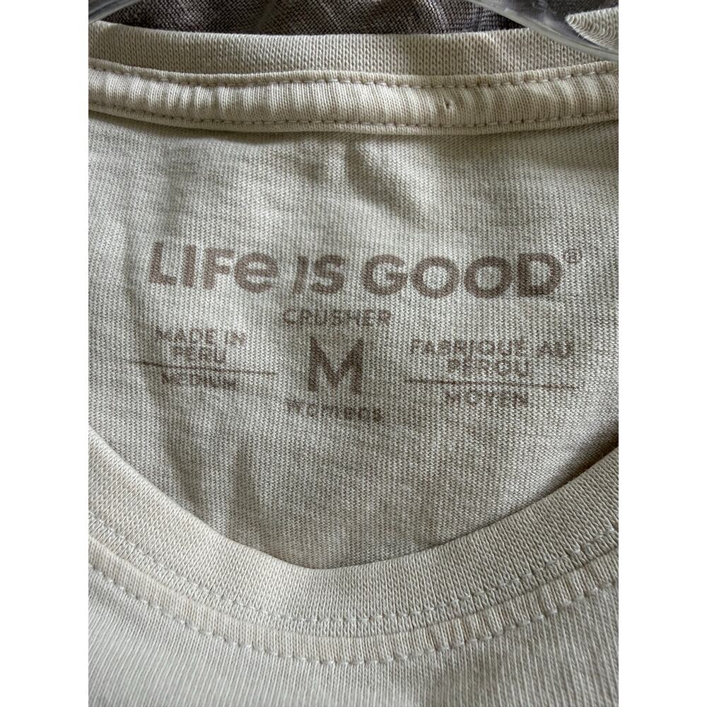 Life is Good Short Sleeve Crusher T-Shirt, Off-White, Women's Size Medium - Picture 3 of 3